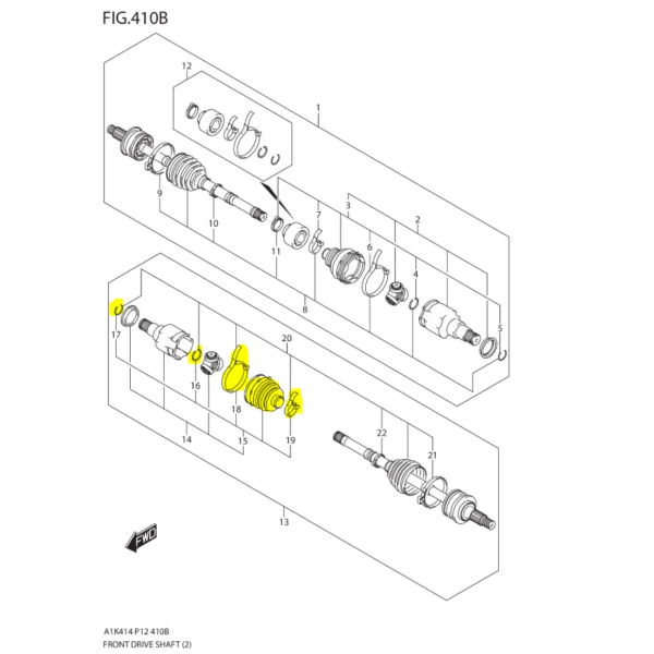 ➤ Kit Fuelle Homocinetica Lado Caja Suzuki Baleno 1.4 Original